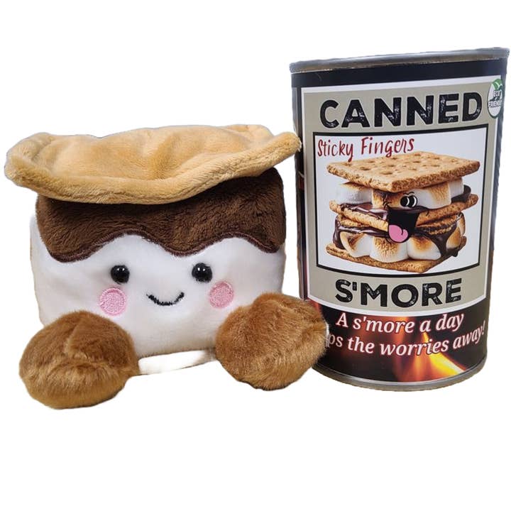 Canned S'more - Smores Plush in Can w/Jokes and other Purchase Wholesale smycken. Free Returns & Net 60 Terms on Faire trending on Faire.