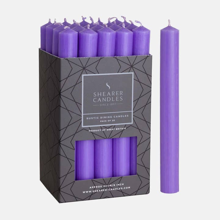 Shearer Candles – Engroshandel Stearinlys/lysestage – Lilla 8 tommer middagslys x 20