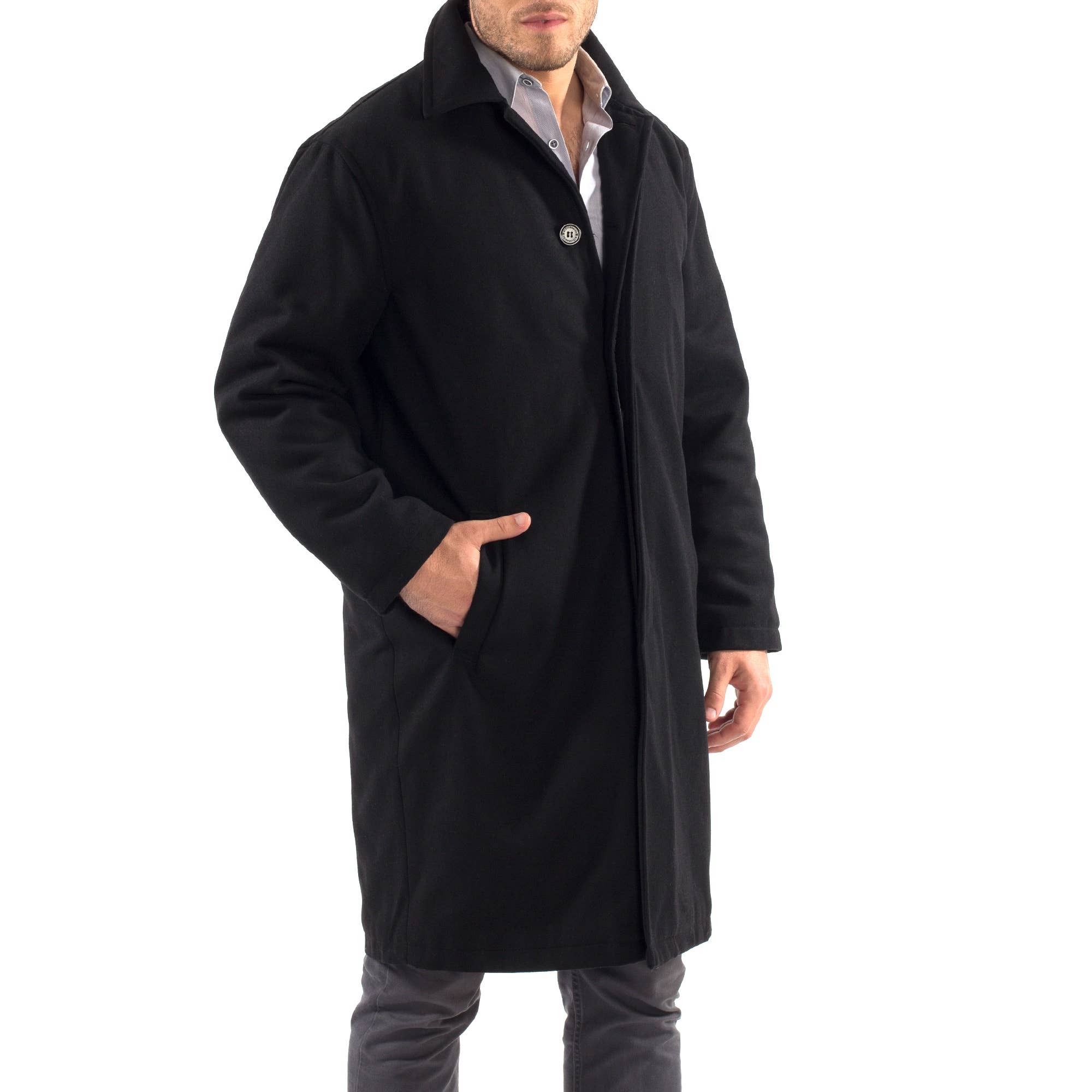 Alpine Swiss – Gabardine - Homem por atacado – Jaqueta masculina Zach na altura do joelho Top Coat Trench Wool Blend Over3