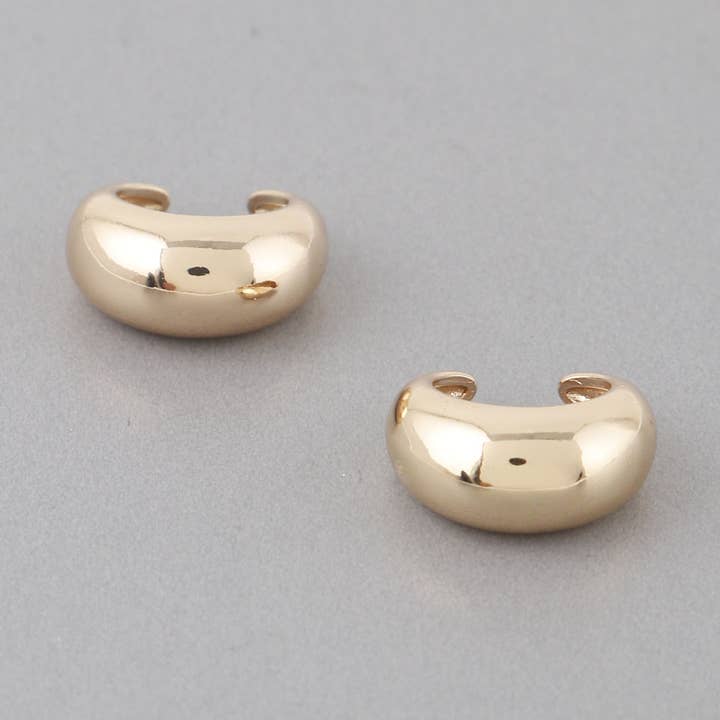 Shiny Crescent Hoop Earrings for wholesale by 3AM BY H&D ACCESSORIES