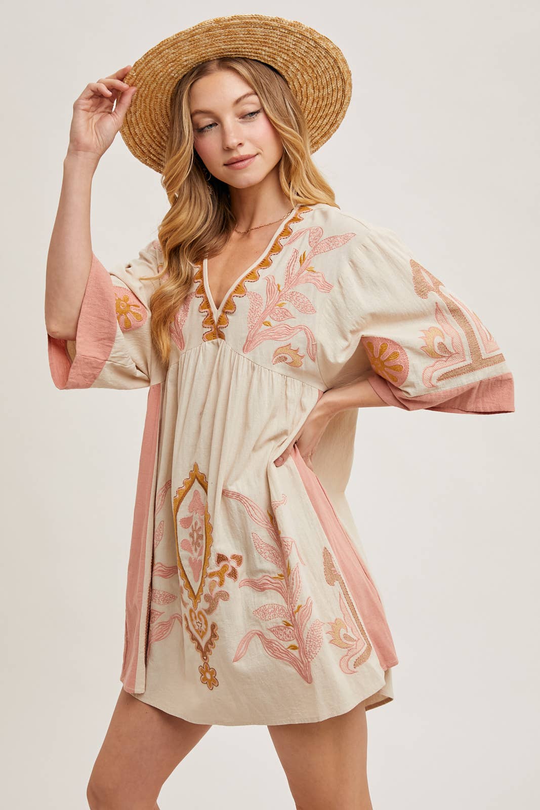 Bluivy - Wholesale Dress - Women's - BOHO EMBROIDERED BABYDOLL DRESS17