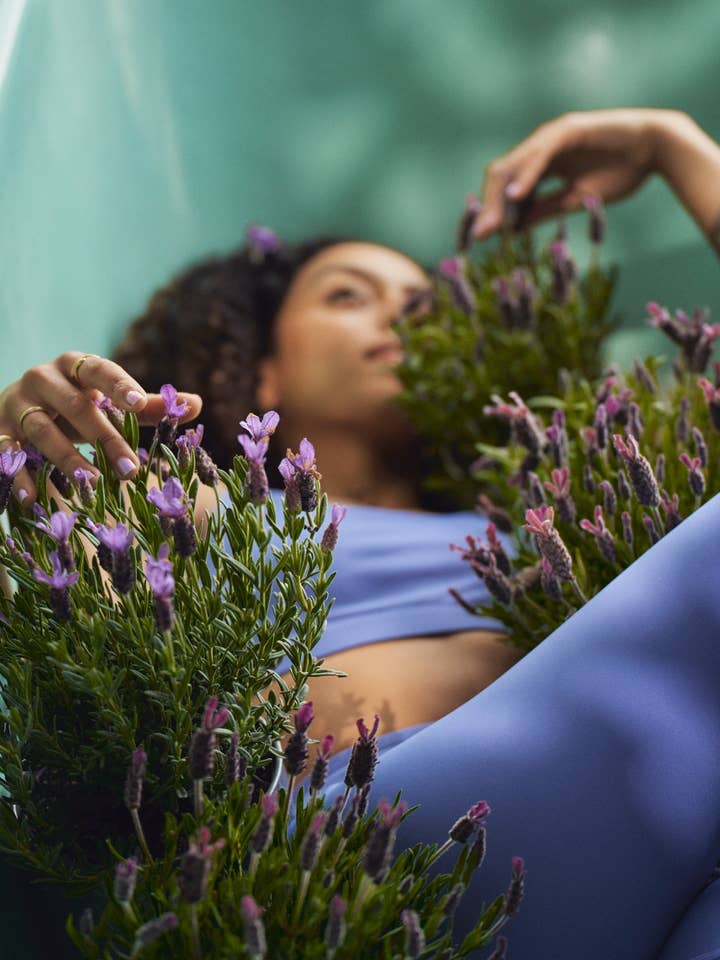 Circle leggings med krydset design i lavendel for engroshandel hos Palmsuits