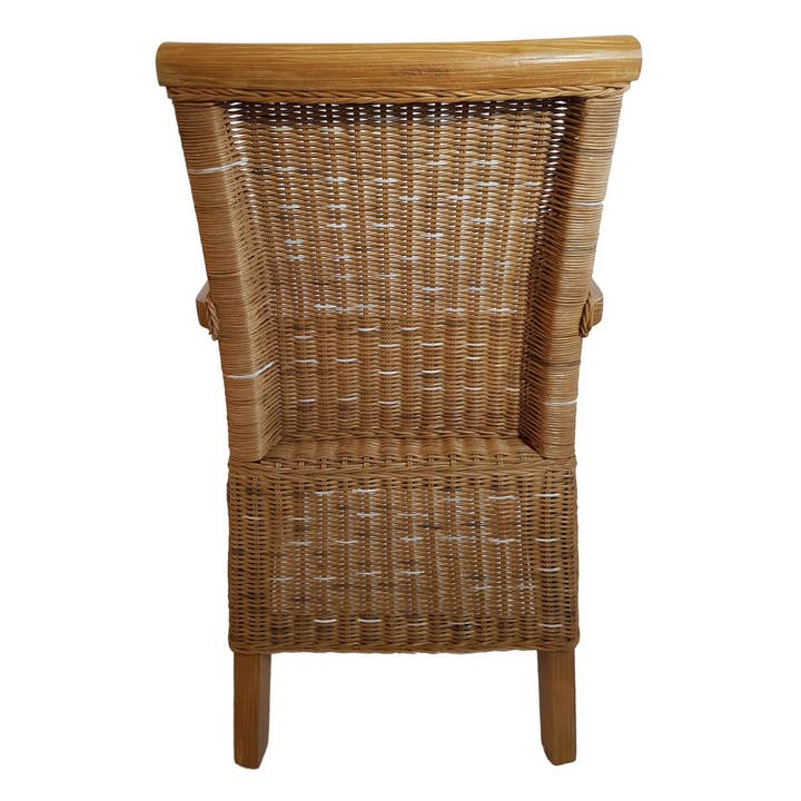 Voglrieder - Wholesale Chair - Dining room chairs set with armrests 2 pieces rattan chair brown1