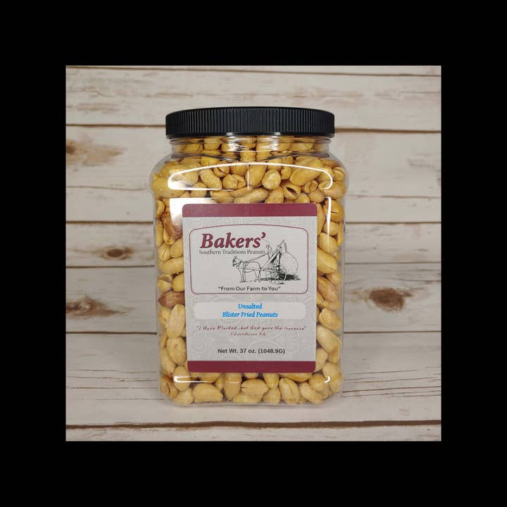 Unsalted Blister Fried Peanuts - 37 oz. for wholesale by Bakers' Southern Traditions