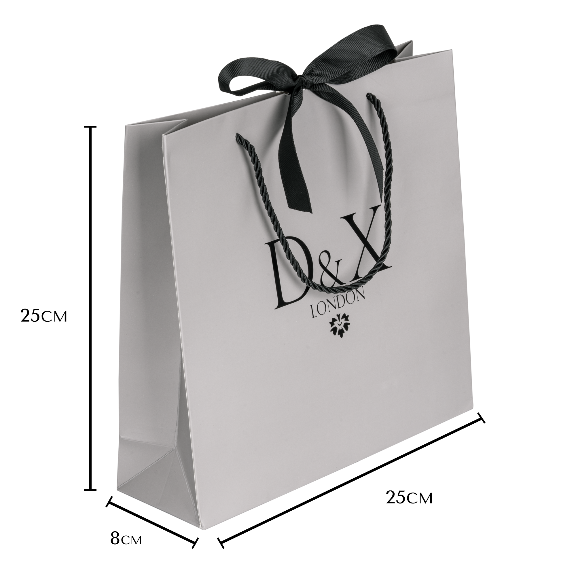 D&X Ltd - Wholesale Gift Bag - D&X Large Grey Gift Bag Packaging - individually sold0
