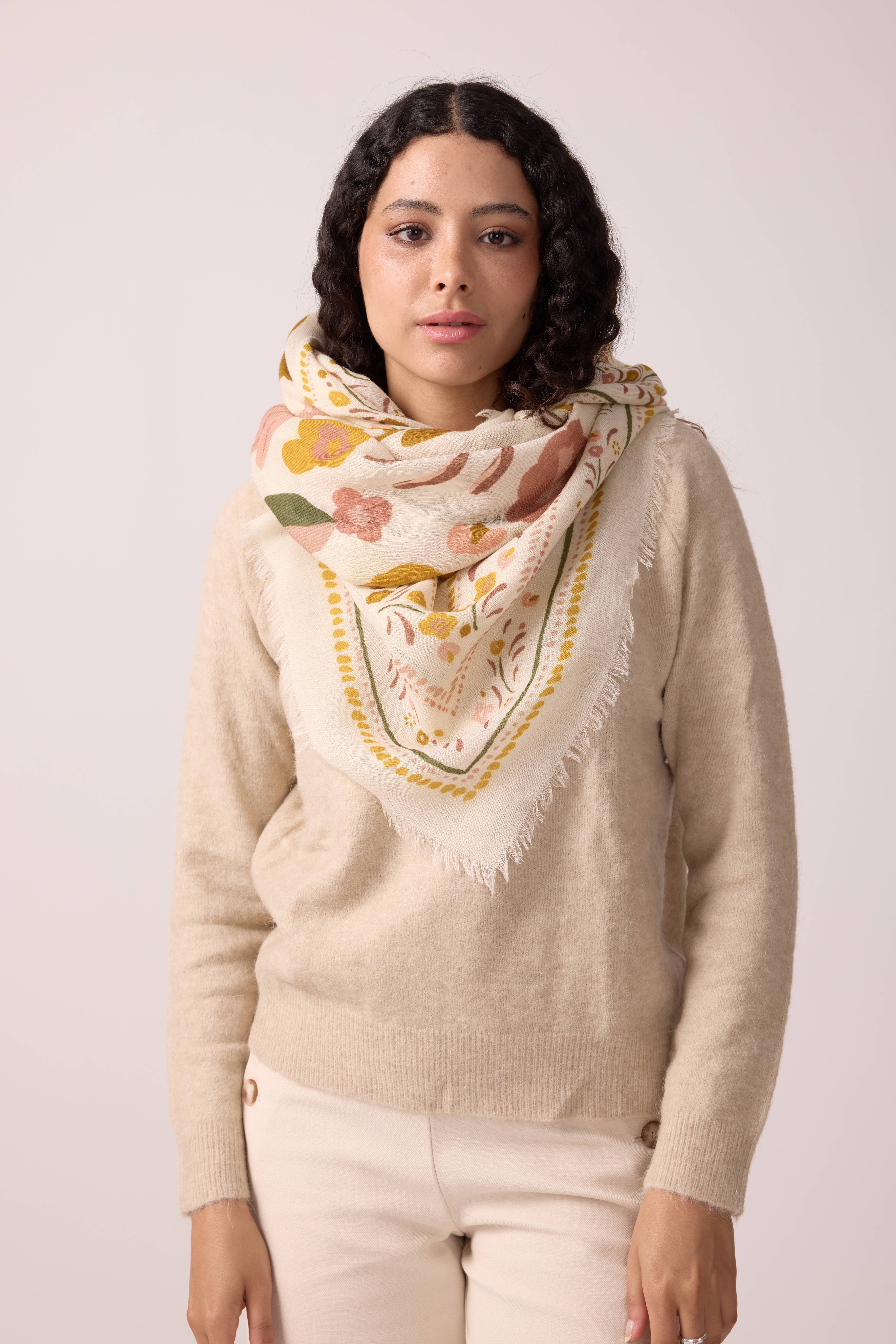 Maradji – Großhandel Kopftuch – Damen – Balkans Schal aus Bronze-Wolle und Seide6