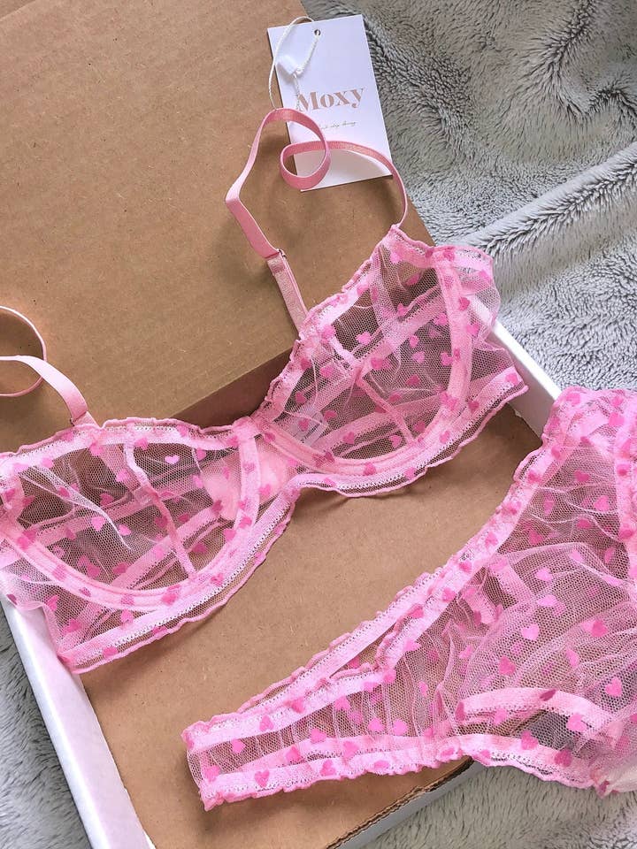 Sweetheart Pink Lingerie Set for wholesale by Moxy Intimates