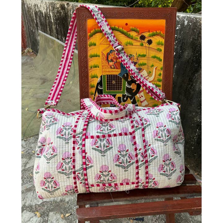 Bhawana Handicrafts - Wholesale Weekender Bag - Women's - Beautiful Cotton Bag Large Quilted Duffle Bag Shopping Bags1