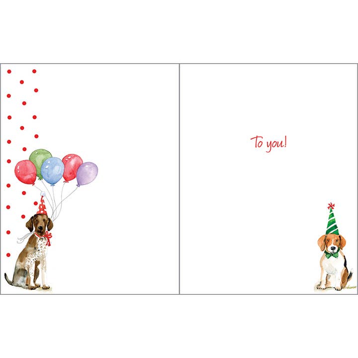 GINA B DESIGNS - Wholesale Birthday Card - Birthday Greeting Card - Birthday Party Dogs1