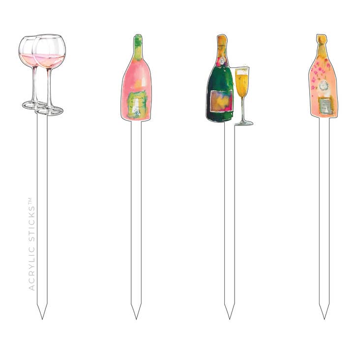 XO ACRYLICS | ACRYLIC STICKS - Wholesale Drink stirrer - BUBBLES ACRYLIC SKEWER COMBO