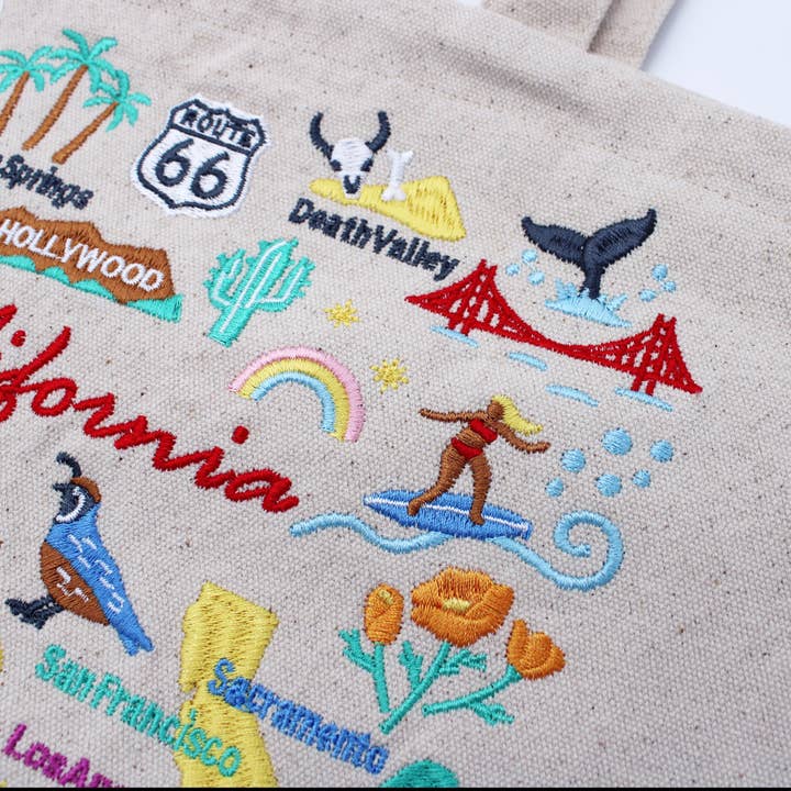 Tomoko Maruyama - Vente Sac/boîte repas - Sac à lunch California brodé6