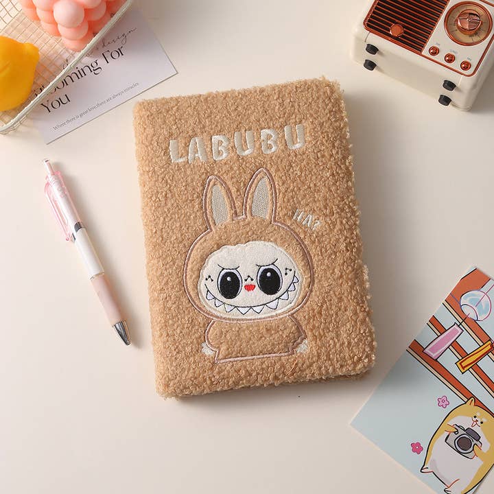 Auraquise - Wholesale Journal/Diary - Kids - Embroidered Cartoon Teddy Fleece Plush Notebook
