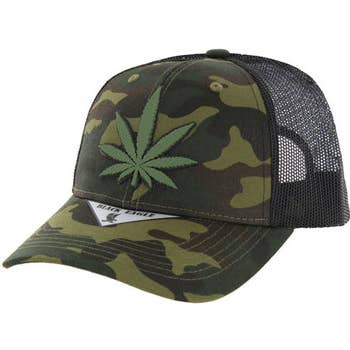 SM111 MARIJUANA , TRUCKER CAP for wholesale by S & J Gift Inc