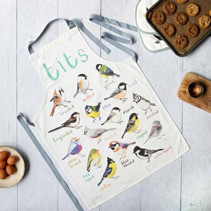 Sarah Edmonds Illustration - Wholesale Apron - Tits Bird Cotton Apron