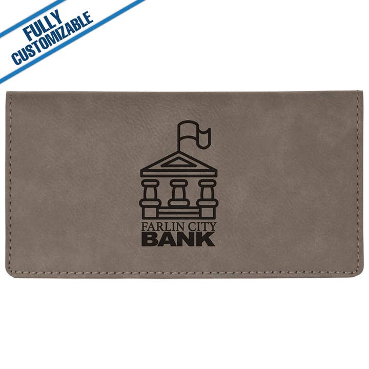 GiftWorksPlus - Vente Portefeuille de voyage - Couverture de chéquier en similicuir gravée - Entièrement personnalisable4