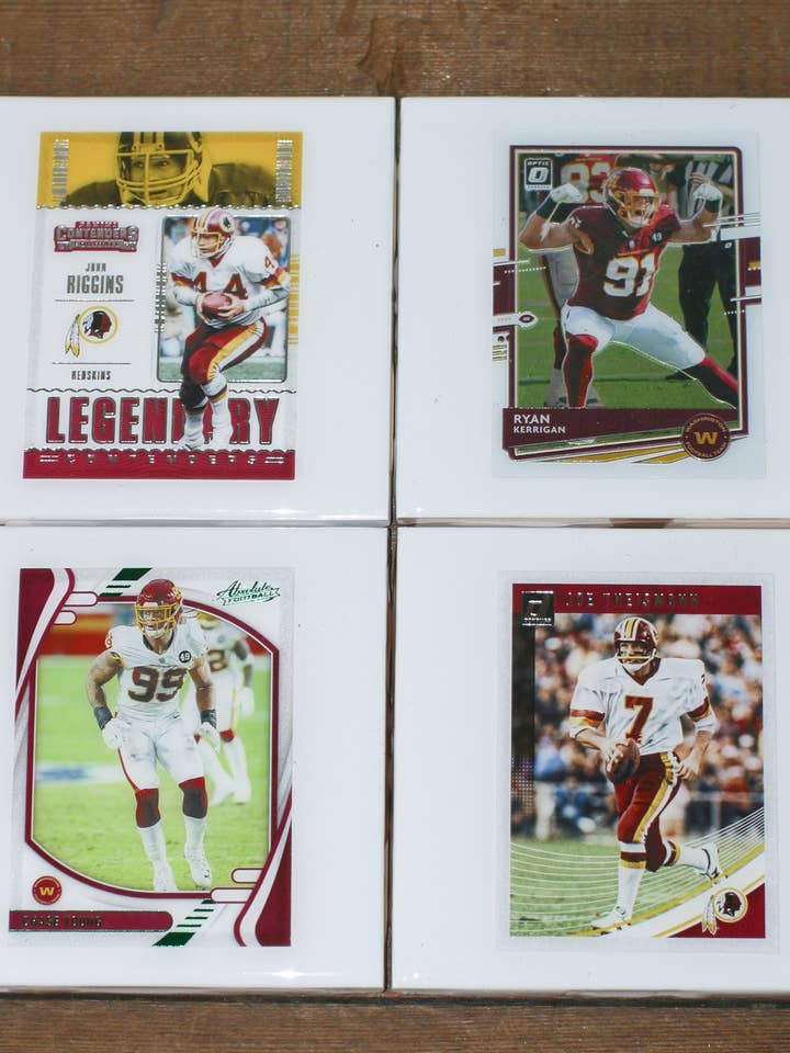 Washington Commanders Coasters Ceramic Tile Made from Cards for wholesale by Jake and Dean Uncommon Coasters