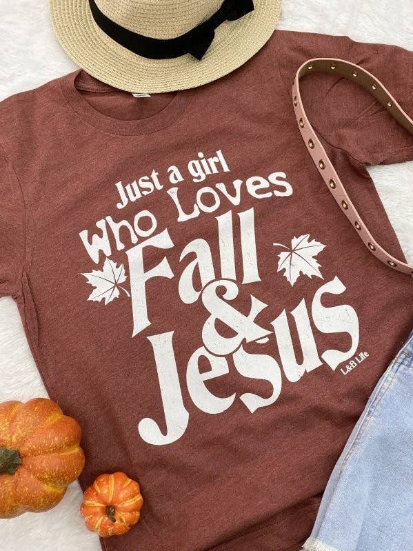 Bella Canvas Juste une fille qui aime l'automne et Jésus pour la vente par L&B Life