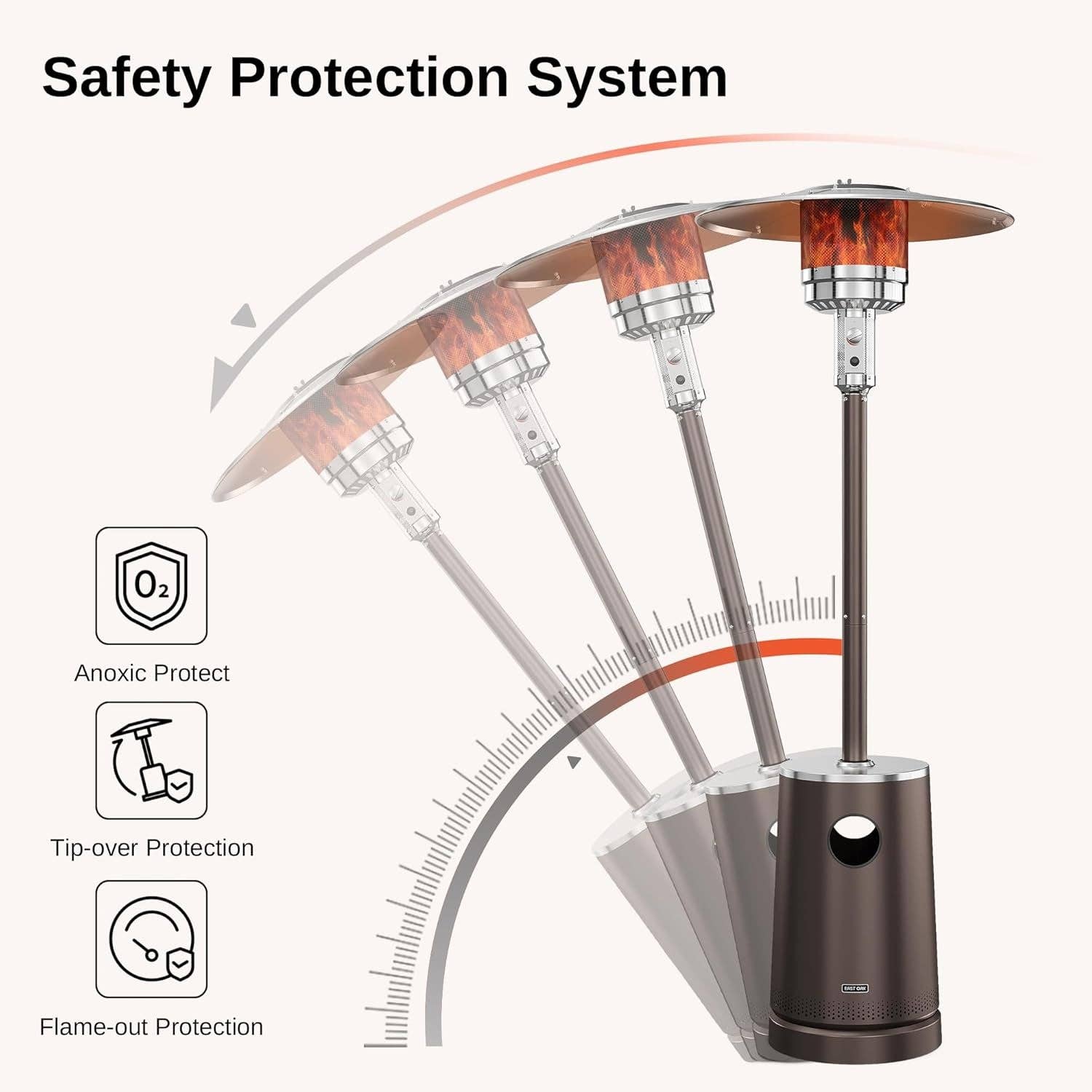 Bronze 50,000 BTU Outdoor Patio Heater With Table Design Feature for wholesale on Faire7