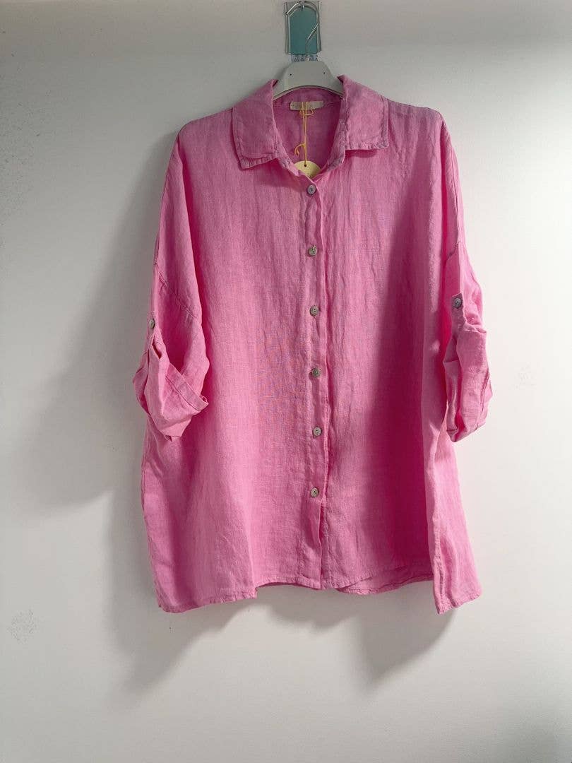 Happy look - Wholesale Button Down Shirt - Women's - Loose linen shirt 3