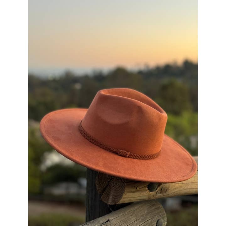 Justin & Taylor - Wholesale Fedora - Women's - Farmers Fest || Braided Belt Brimmed Fedora