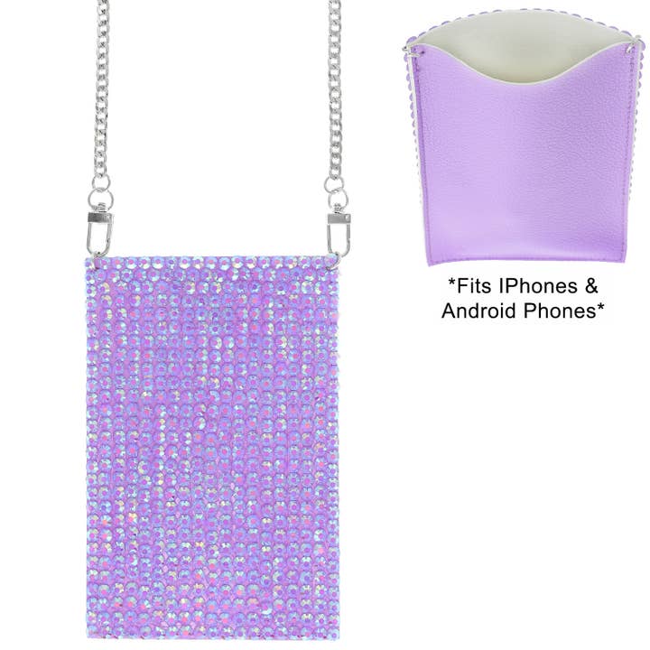 SP Sophia Collection - Wholesale Crossbody Bag - Women's - Rhinestone Cell Phone Bag with Chain Strap10
