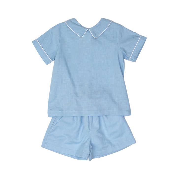 Eli Blue Short Set for wholesale by The Oaks Apparel Company