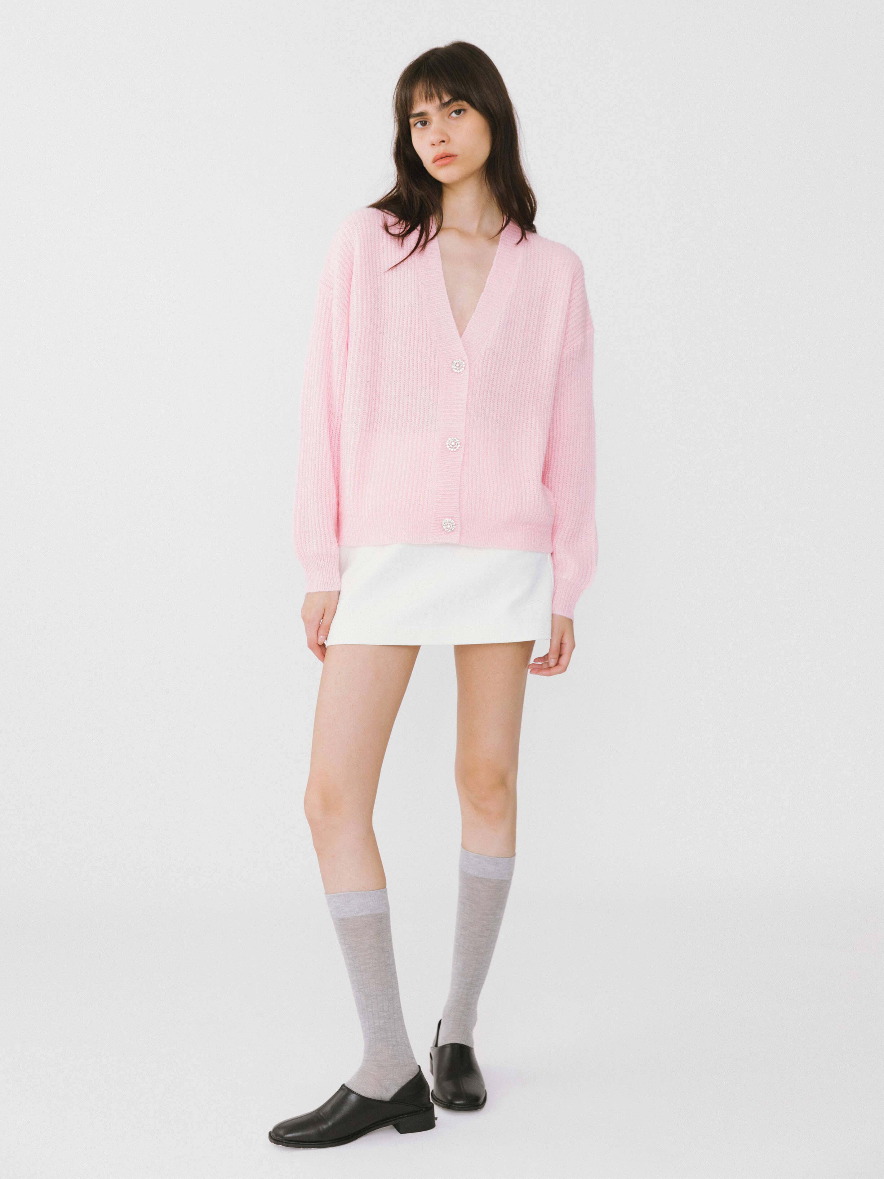 CUBIC – Engroshandel Cardigan - Dame – Casual ribstrikket cardigan med V-hals16