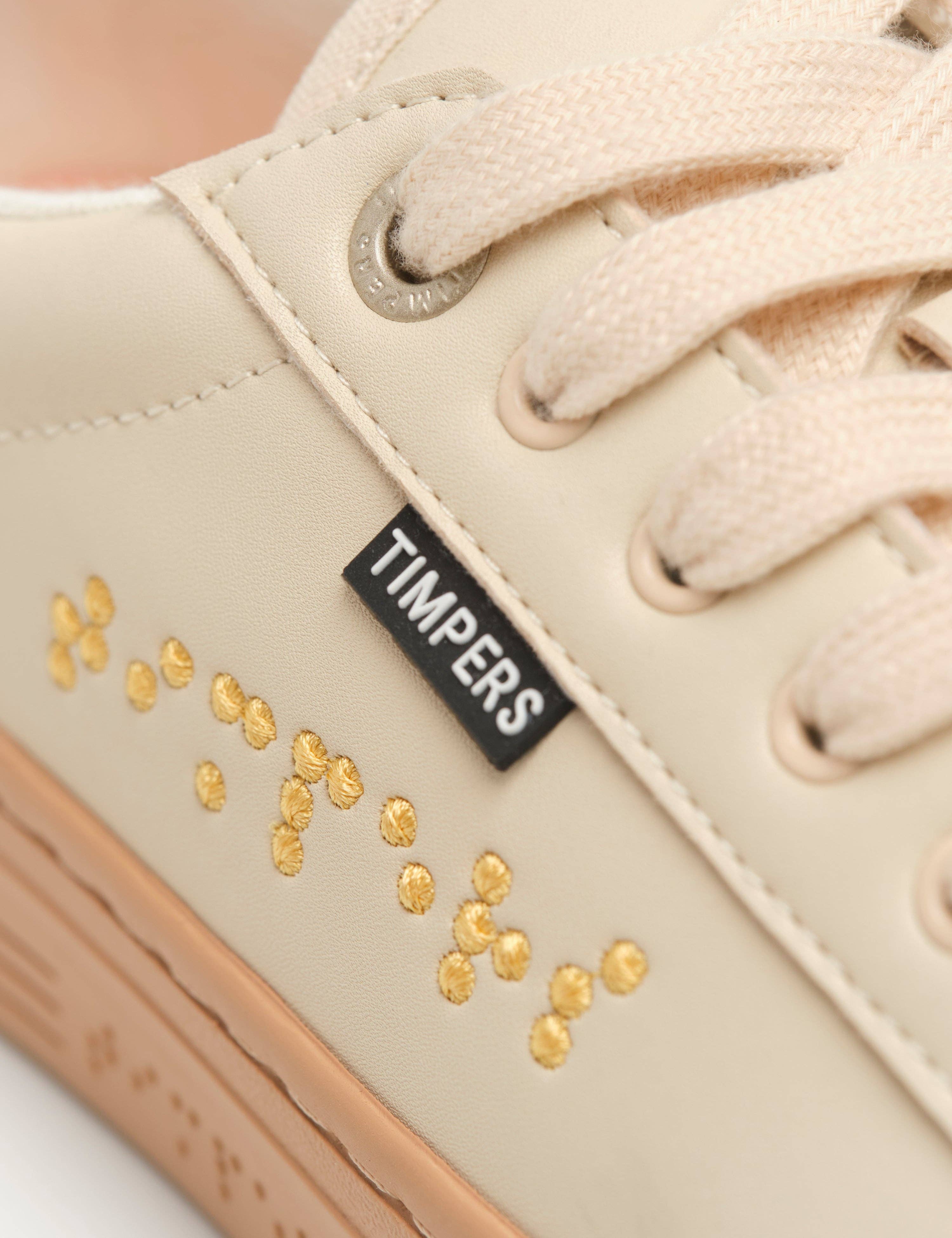 Timpers - Wholesale Lifestyle Sneakers - Unisex - Diseño de zapatillas veganas beige por personas con discapacidades5