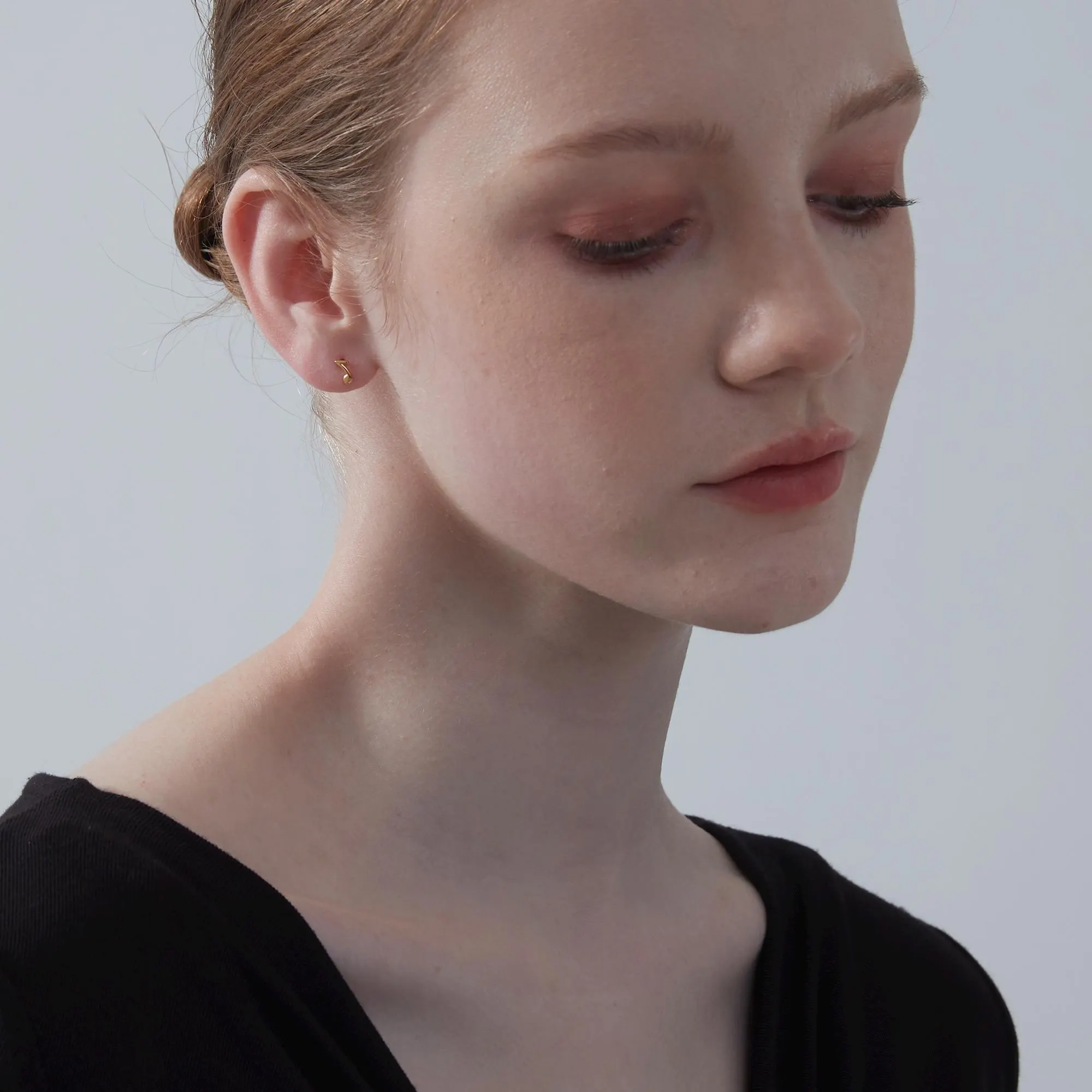 Perimade & Co. LLC - Wholesale Stud/Post Earrings - Asymmetrical Music Note Stud Earrings in Sterling Silver3