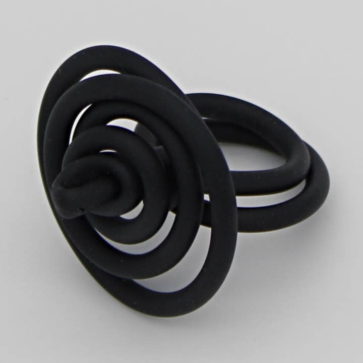 Sylca Designs – wholesale Band/stacked ring – Black Cefalu Swirl Ring0