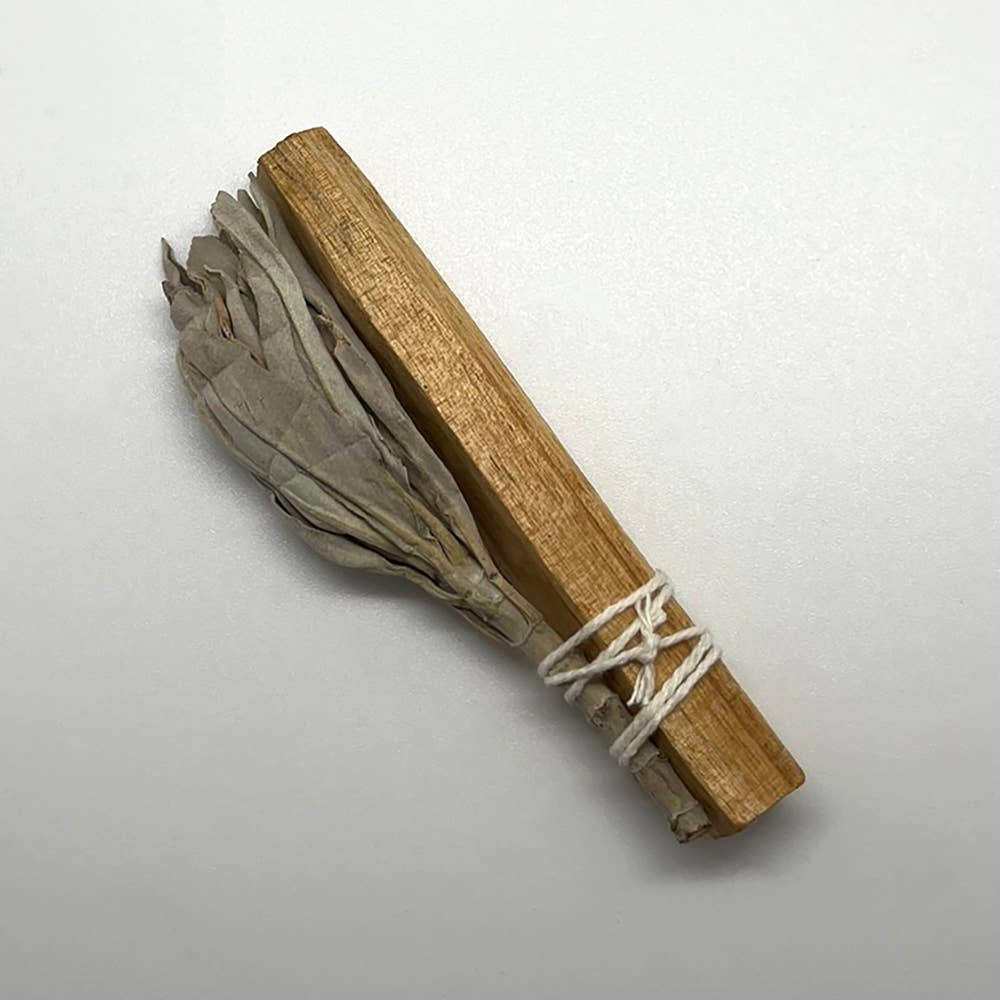 VIE – wholesale Sage bundle – Mini Smudge Cluster, White Sage with Palo Santo 4"2