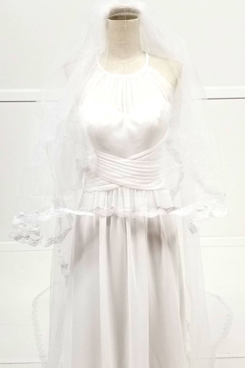 Chicas - Vente Voile – femme - Voile de mariée brodé, 110 pouces (280 cm) de longueur. V1088-1102