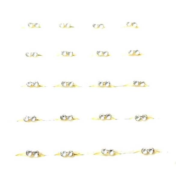 Silver nose ring piercing 2 rhinestones box for wholesale by MYLENE ET FELIX