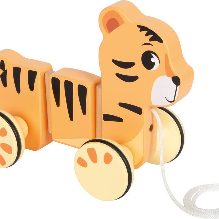 Pull-along toy tiger "Safari" | Pull toy | Wooden toy for wholesale by small foot