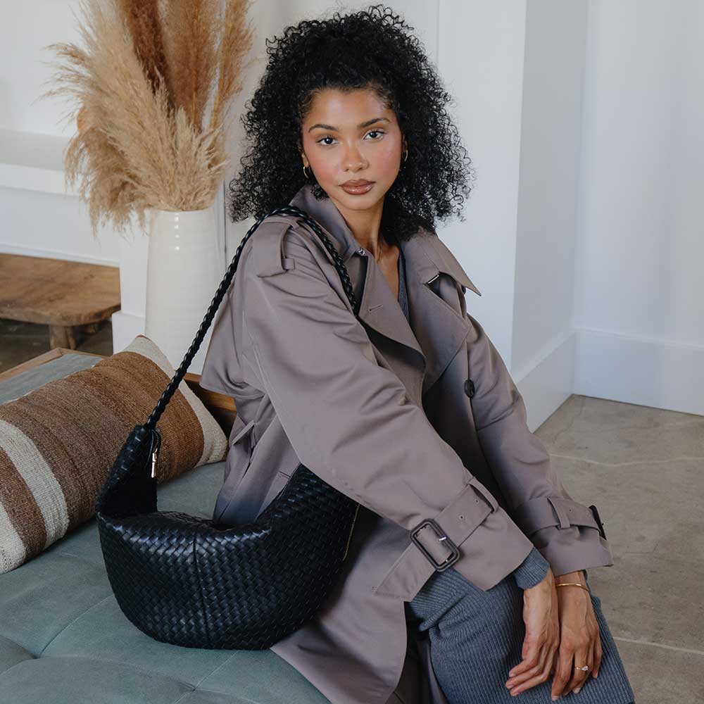 Melie Bianco - Wholesale Shoulder Bag - Women's - Raquel Green XL Recycled Shoulder Bag6