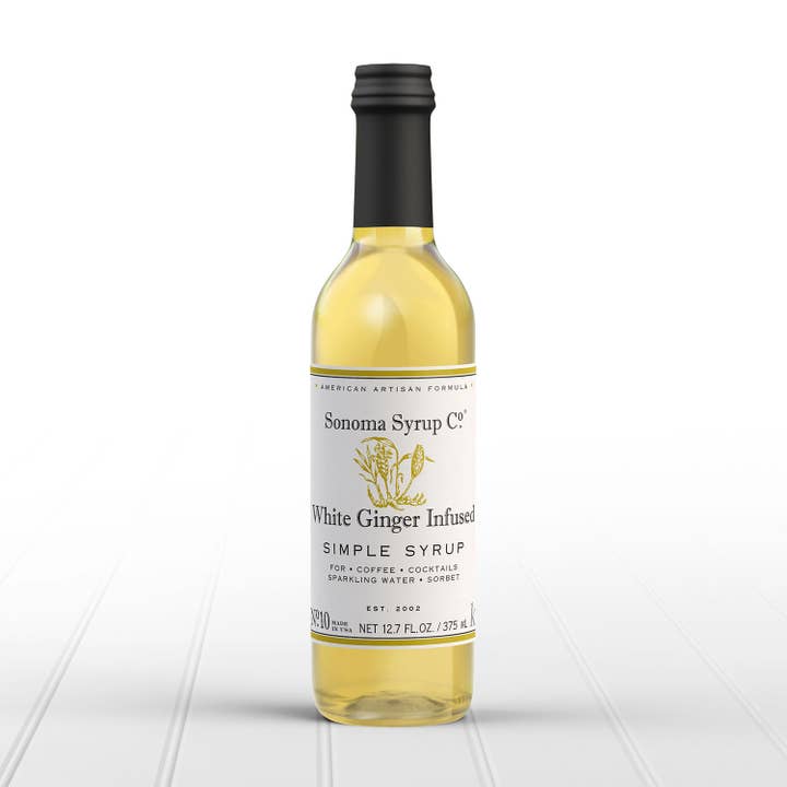 Sonoma Syrup Co. - Wholesale Cocktail Mix/Syrup - 12.7 oz White Ginger Infused Simple Syrup
