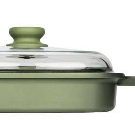 Risoli - Wholesale Cooking Pot - VAPORGRILL 26X26 WITH GLASS LID DR.GREEN®EXTRA INDUCTION