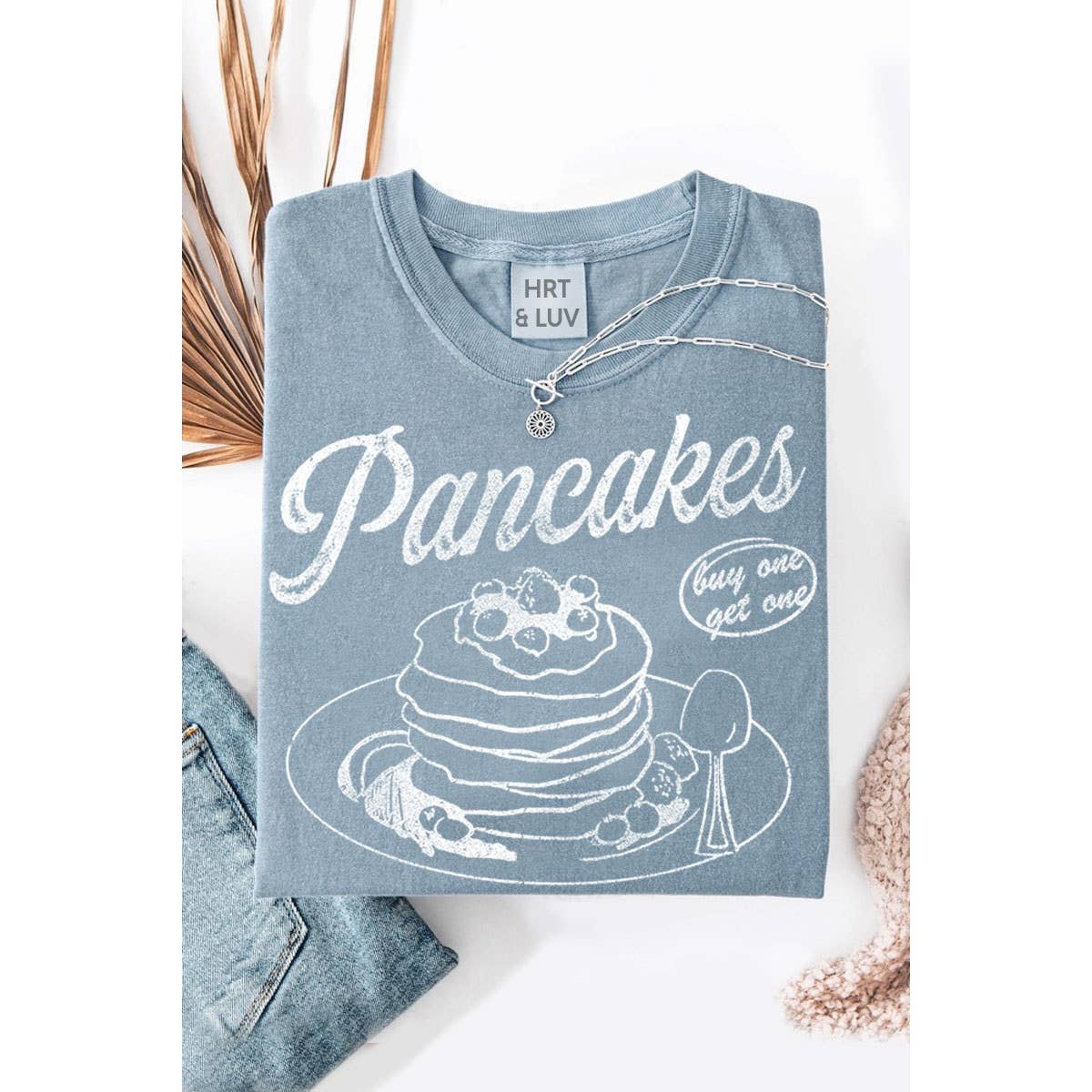 HRTandLUV - Wholesale T-Shirt (Graphic) - Women's - PANCAKES AND PANIC ATTACKS WASHED GRAPHIC TEE3