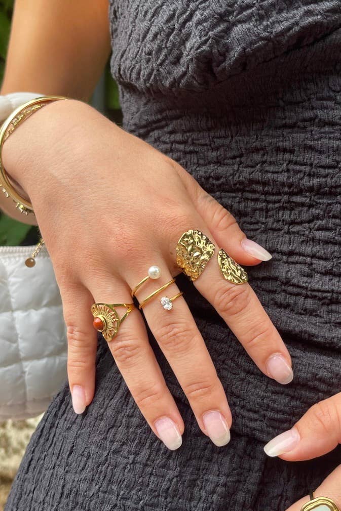 Guld Ringar i rostfritt stål 424RX202 för wholesale på Faire1