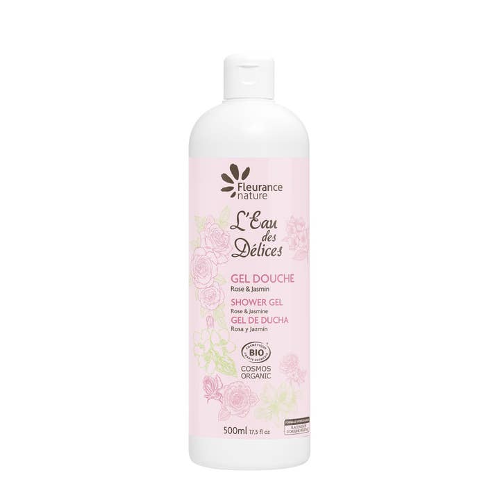 GEL DOUCHE EAU DES DELICES ROSE & JASMIN BIO pour la vente par Fleurance Nature