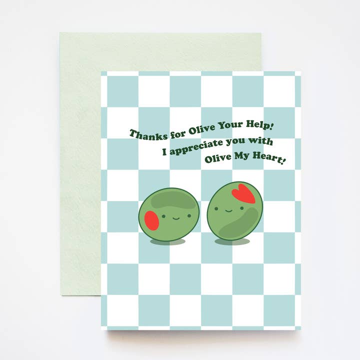 Tack för Olive Your Help Olives A2 gratulationskort för wholesale av ILOOTPAPERIE