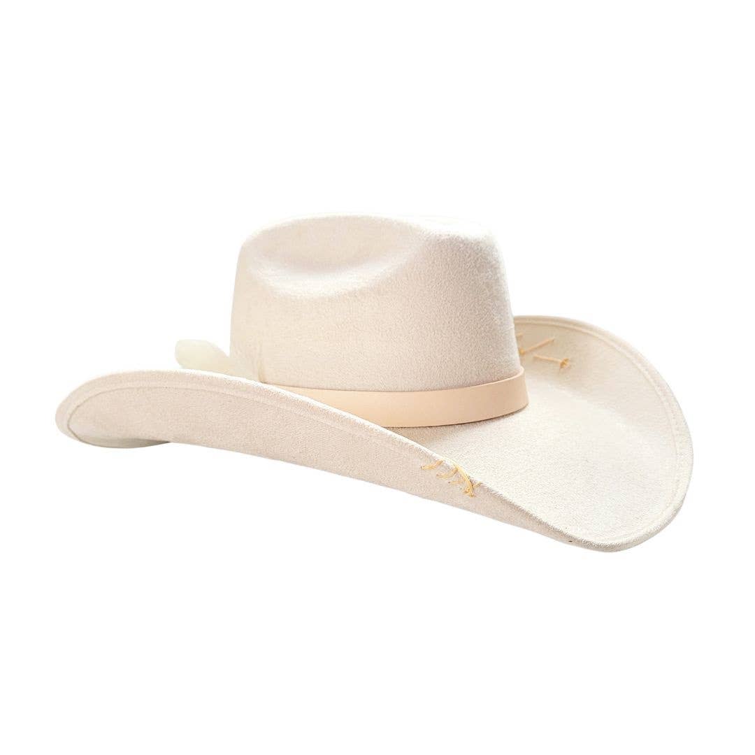 Beige Pax Cowboy Crown Hat -Beige for wholesale on Faire2