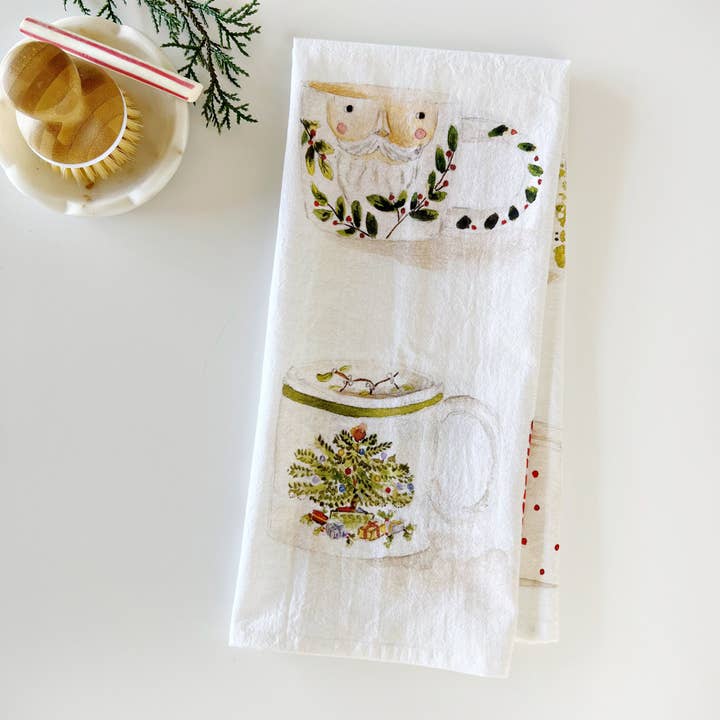 emily lex studio - Wholesale Tea towel - christmas mugs tea towel4