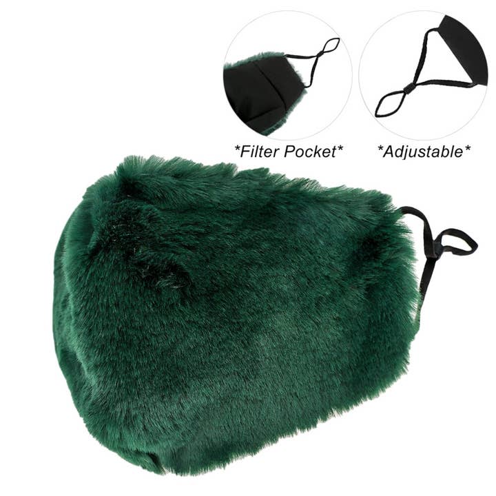 Green Faux Fur Mask for wholesale on Faire
