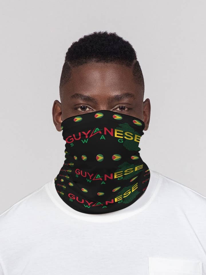 Ensemble masque facial et cache-cou Guyanese Swag Guyana Map pour la vente par Guyanese Swag