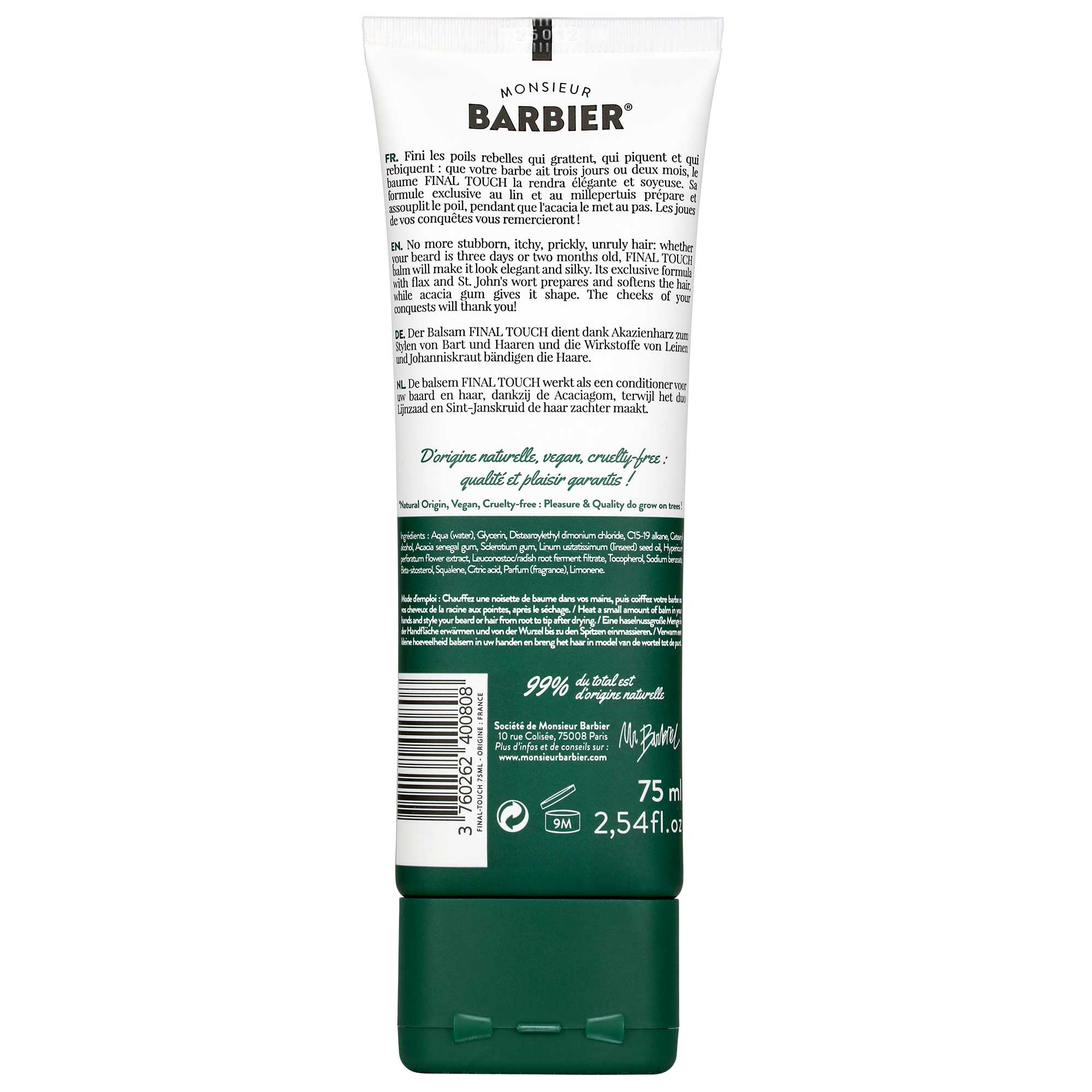Monsieur BARBIER - Wholesale Hair Styling Gel/Mousse - FINAL TOUCH - Beard & Hair Care Balm3