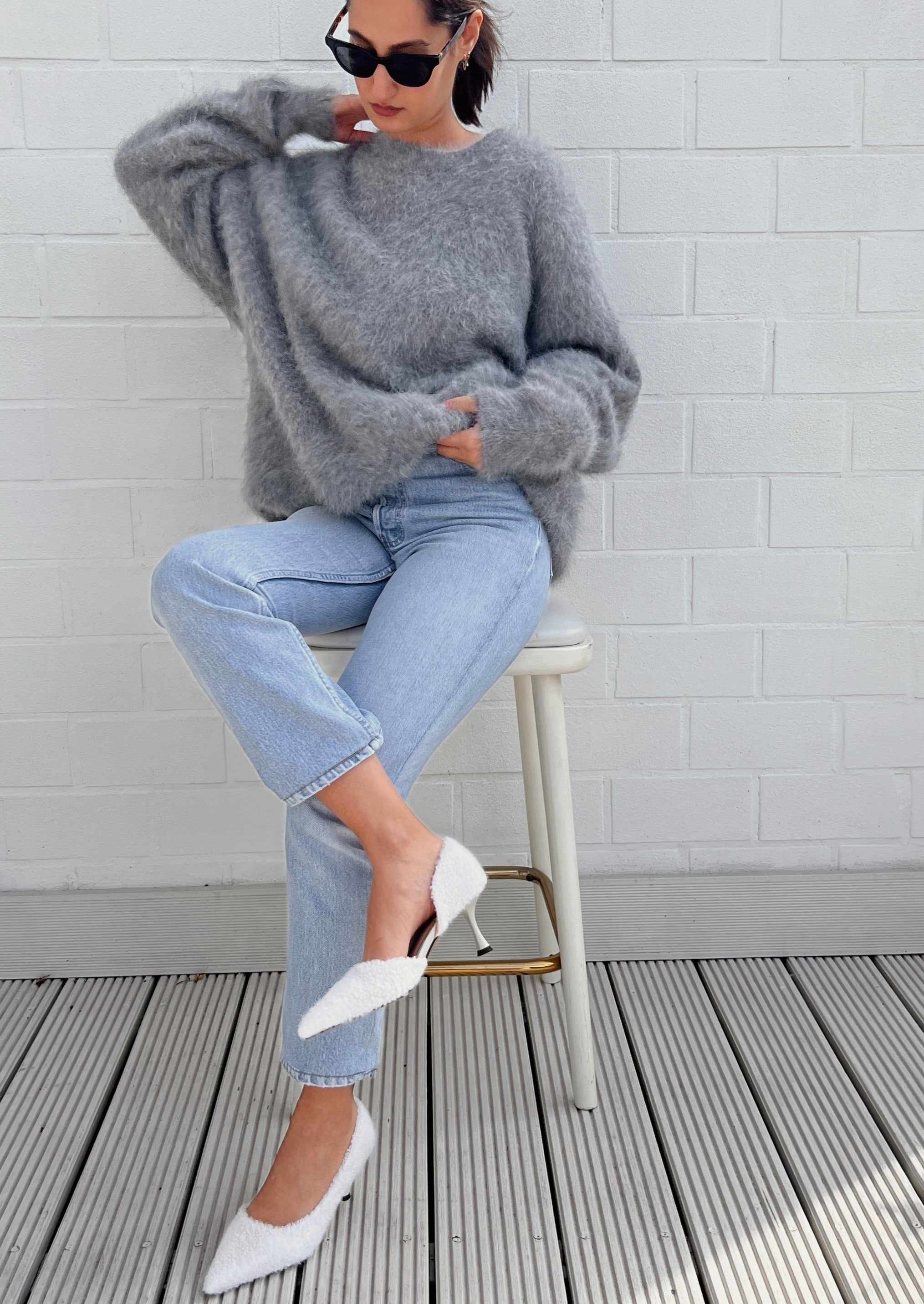 ROSYLEIA - Wholesale Tunic Sweater - Women's - Oversized Alpaca Wool Sweater6