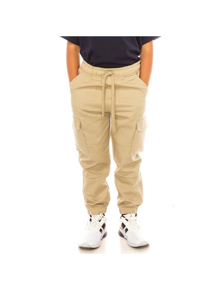Unik – calças de treino - Crianças por atacado – Calças de Jogger de Carga para Rapaz com Fundo Elástico e Cinto de Cordão 4-165