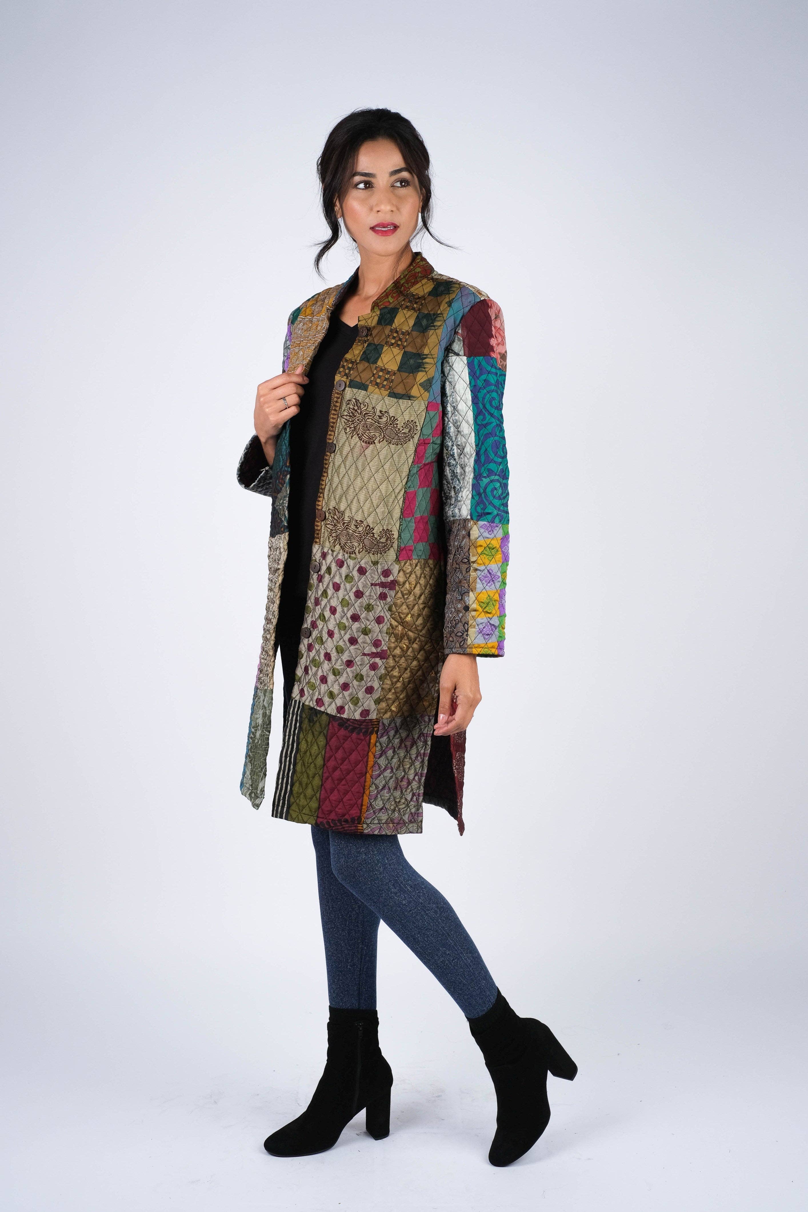 Sacred Threads – wholesale Jacka - Dam – Vibrant patchwork quiltad polysidenjacka9