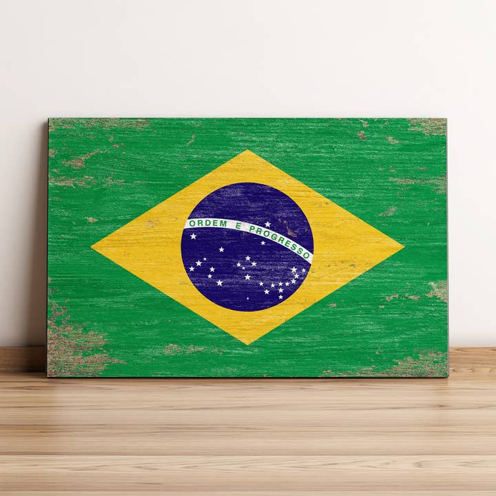 Brazil Flag Wall Art for wholesale by Print Frame Box